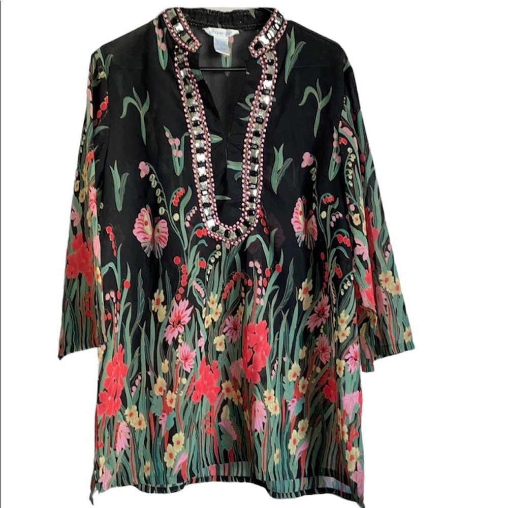 Silhouettes beaded blouse